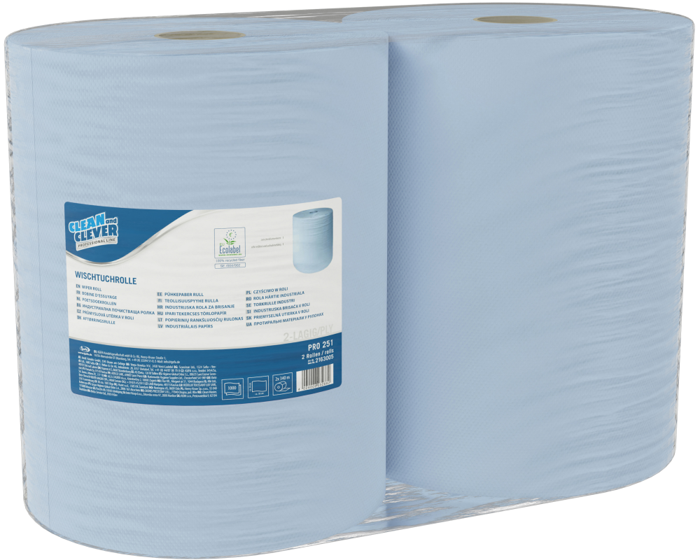 KATRIN Putztuchrollen 2-lagig 38x36cm P1468 Maxi, blau 2 Rollen