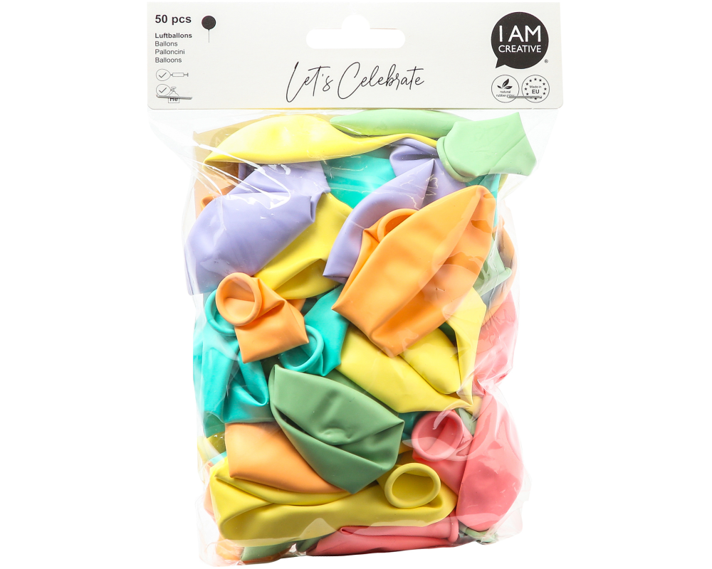 I AM CREATIVE Ballons 27cm 6010.79 pastell 50 Stück