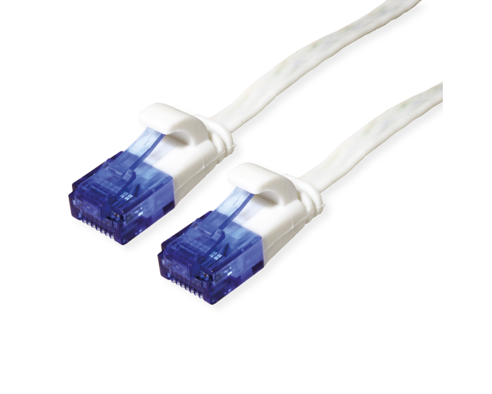 VALUE Patchkabel flach, CAT.6a UTP 21.99.2063 White, halogenfrei 3m