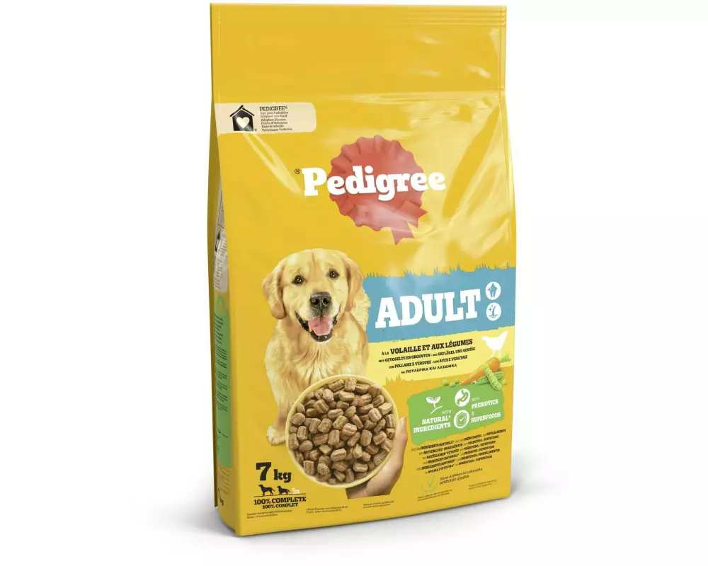 Pedigree Trockenfutter Adult Geflügel & Gemüse, 7 kg