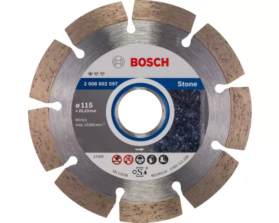 Bosch Professional Diamanttrennscheibe Standard for Stone, 115 x 1.6 x 10 mm
