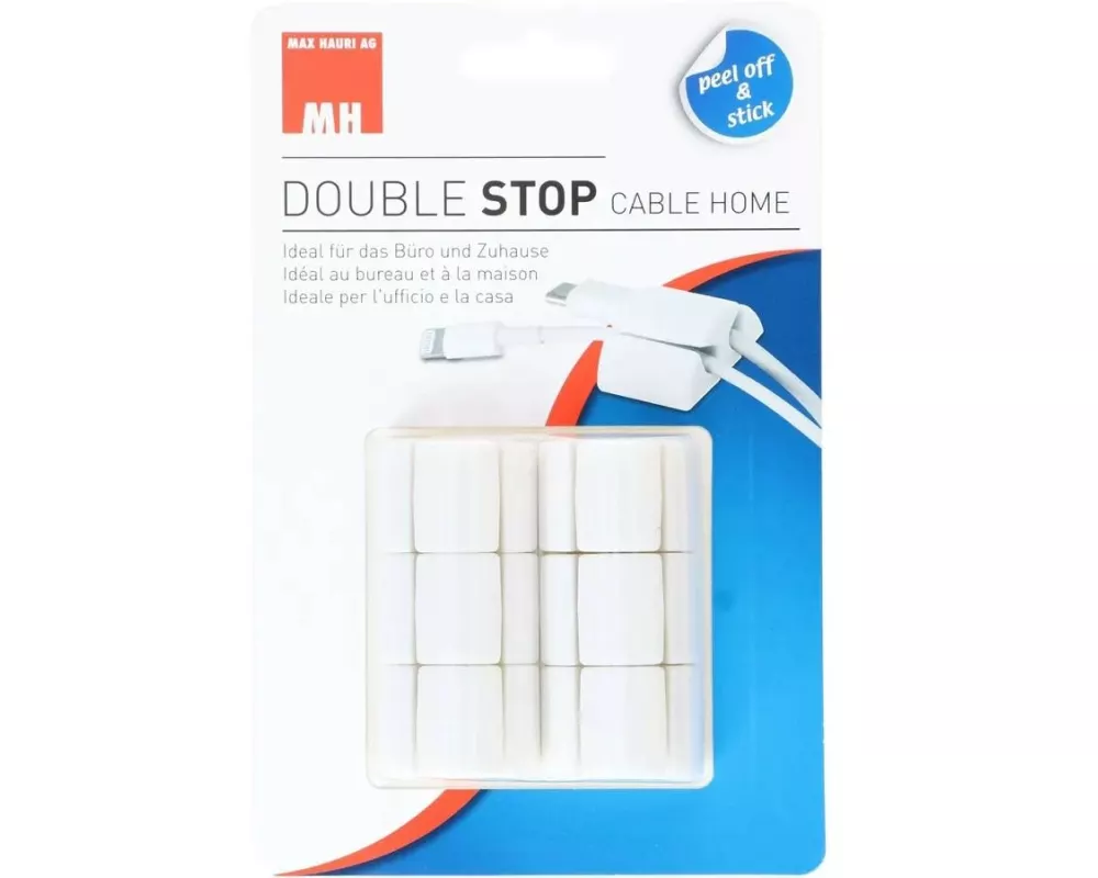Max Hauri Kabel-Clip 2er, 6 Stück, Weiss
