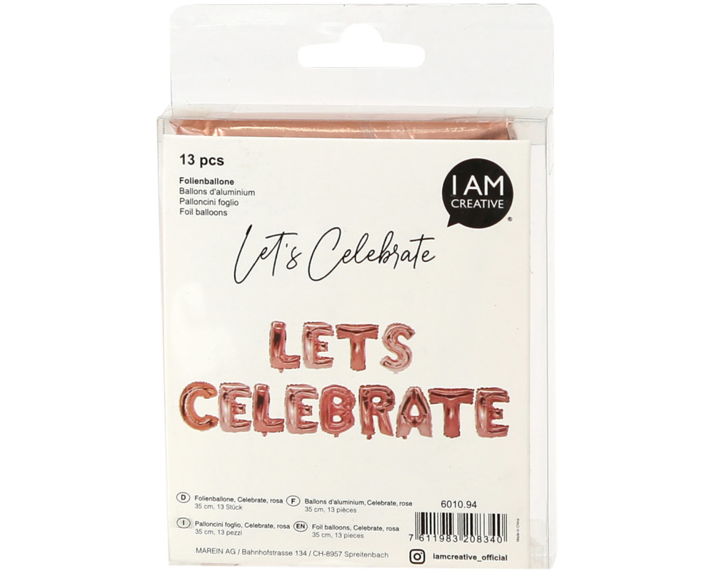 I AM CREATIVE Folienballon, Celebrate, 35cm 6010.94 rosa