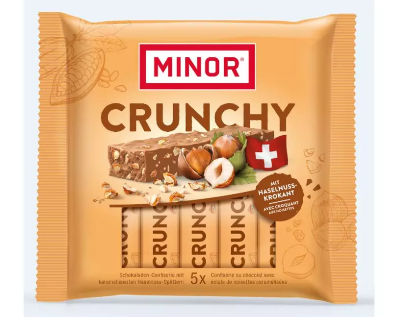 Minor Schokoladenriegel Crunchy 5 x 22 g