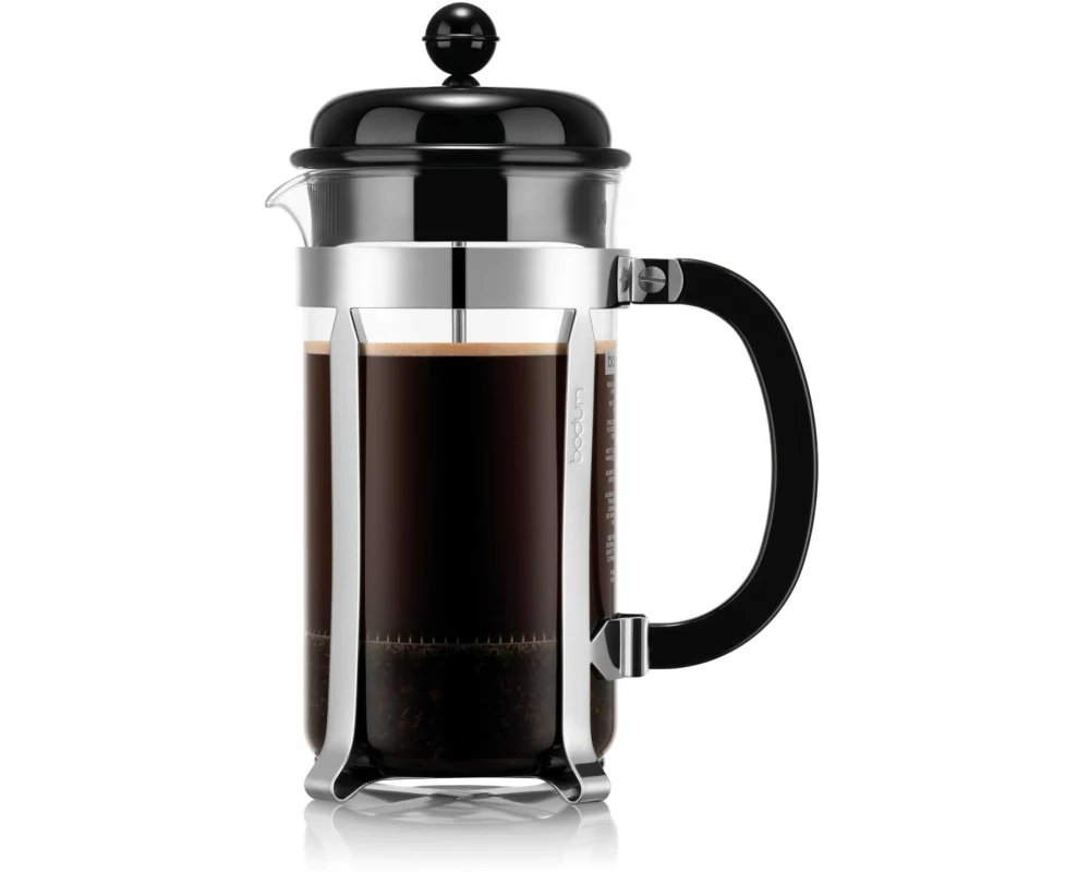 Bodum Kaffeebereiter Caffettiera 1 l, Schwarz/Chrom