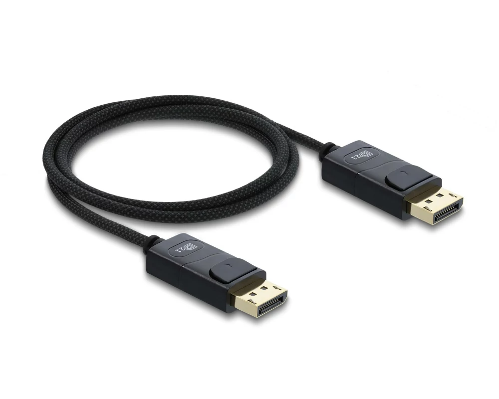 Delock DisplayPort Kabel Koaxial 16K 60 Hz 80 Gbps Geflechtm. 1m