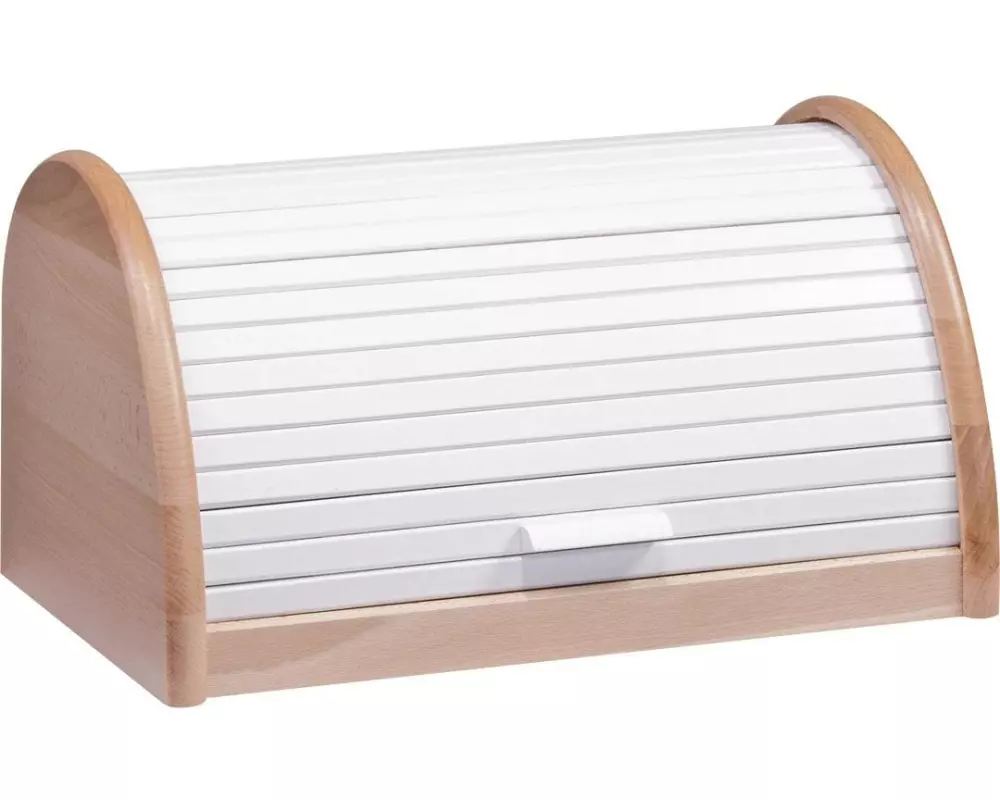 Zeller Present Brotkasten Buche, 39 x 25 x 21 cm, Weiss