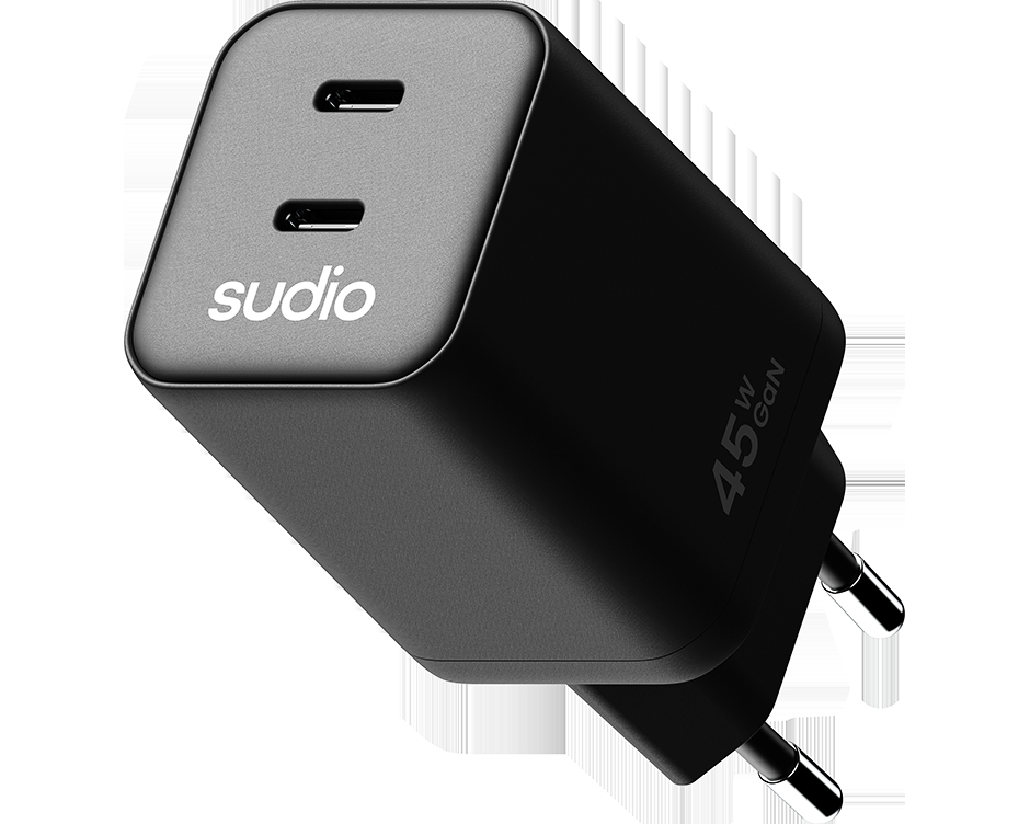 SUDIO USB-C GaN Wall Charger 45W P2EUBLK P2 EU, Black