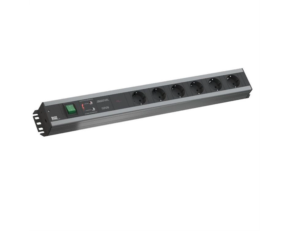 BACHMANN Handwerkerleiste 6x Schutzkontakt, Überspannungschutz, Schalter