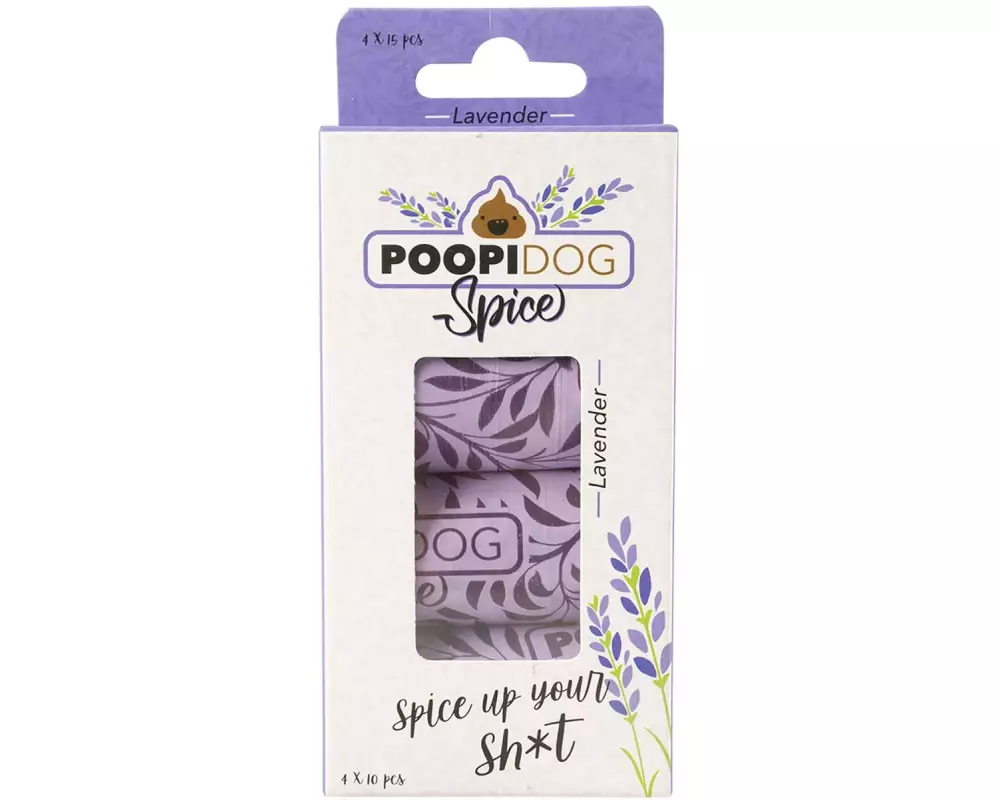 duvoplus Hundekotbeutel mit Lavendelduft, 4 Rollen mit je 15 Beutel