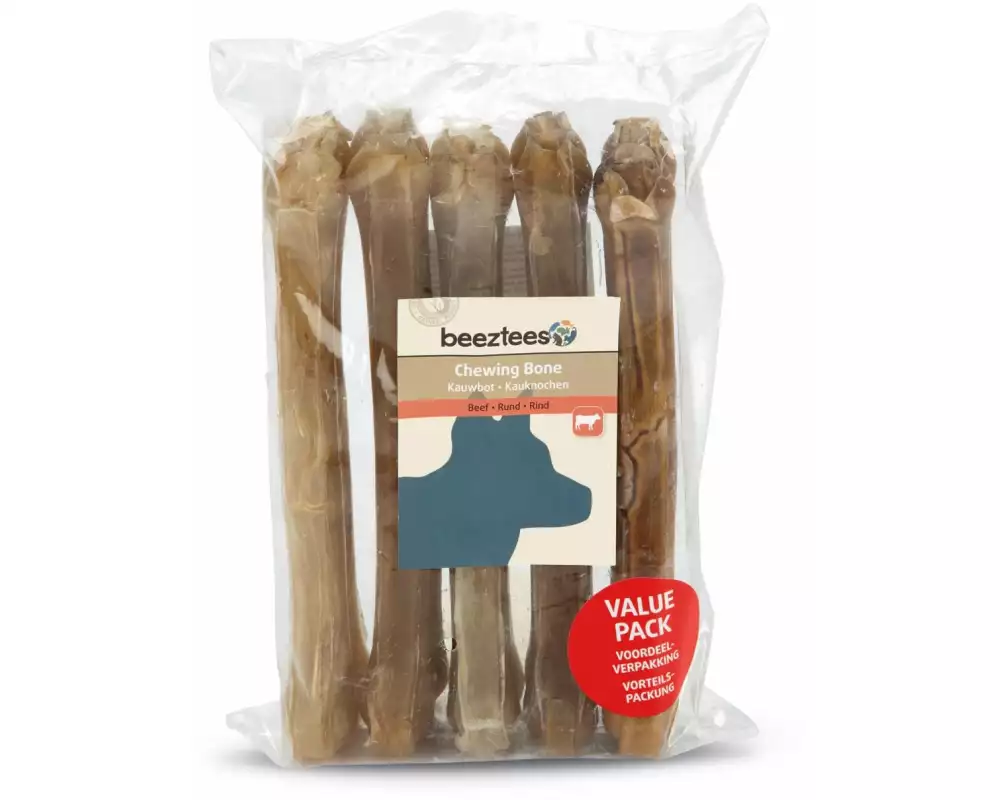 Beeztees Kauknochen Rinderhaut, 21 cm, 5 Stk.