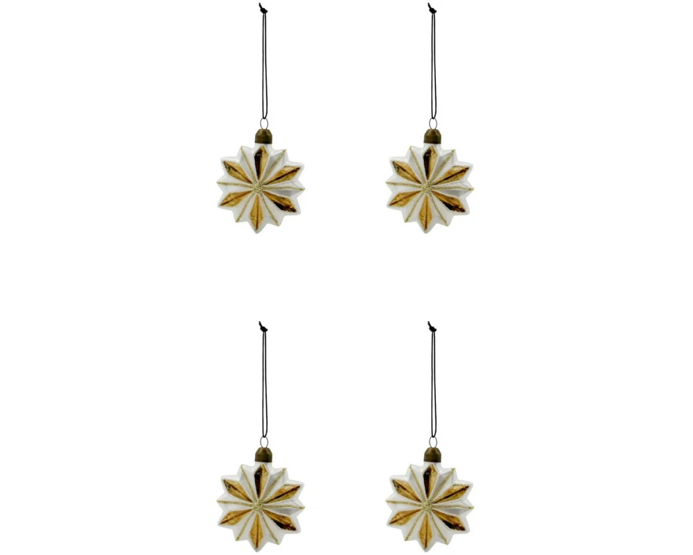 House Doctor Weihnachtskugel Stella Ø 7.2 cm, 4 Stück Gold