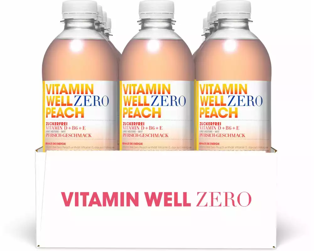 VITAMIN WELL Zero Peach 12 x 0.5 l