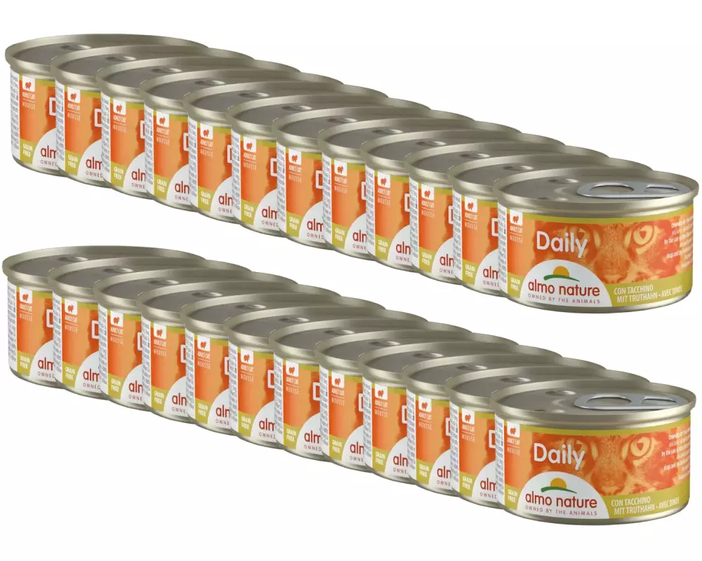Almo Nature Nassfutter Daily Mousse mit Pute, 24 x 85 g