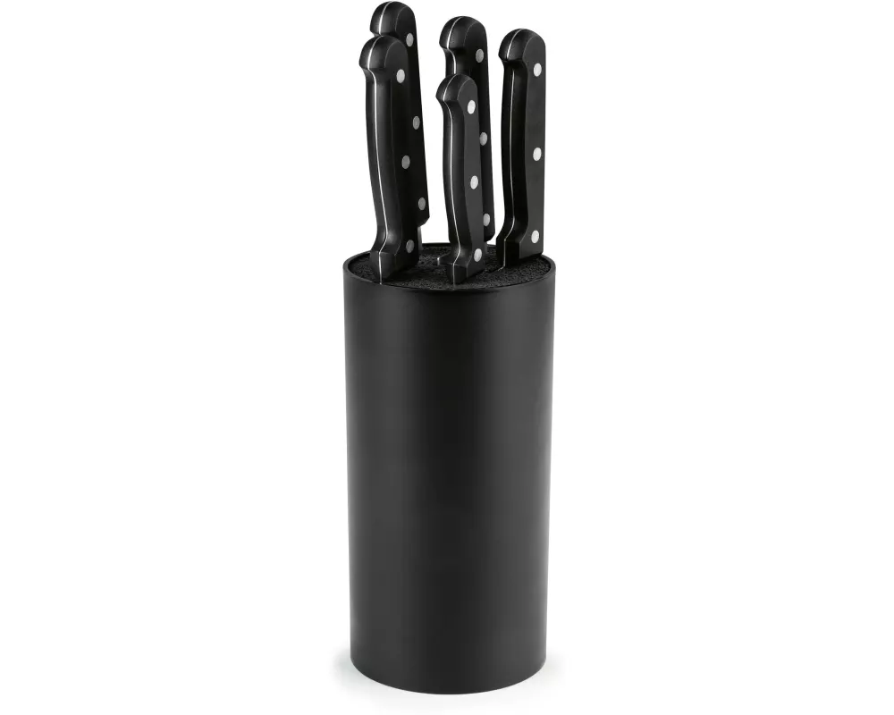 GOURMETmaxx Messerblock-Set mit Messer Edelstahl, 6-Teilig, Schwarz