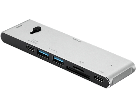 DELTACO USB-C Dockingsstation USBC-HDMI21 2xUSB-C,2xUSB-A,(mic)SD,HDMI