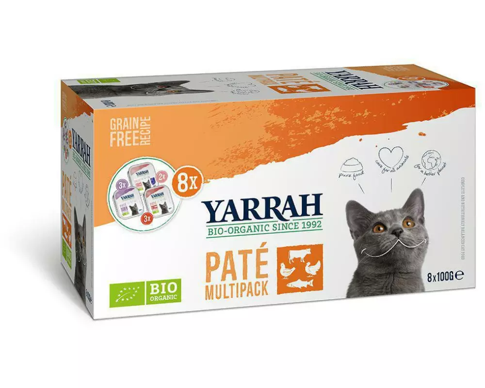 Yarrah Bio-Nassfutter Bio Paté Multipack 8 x 100 g