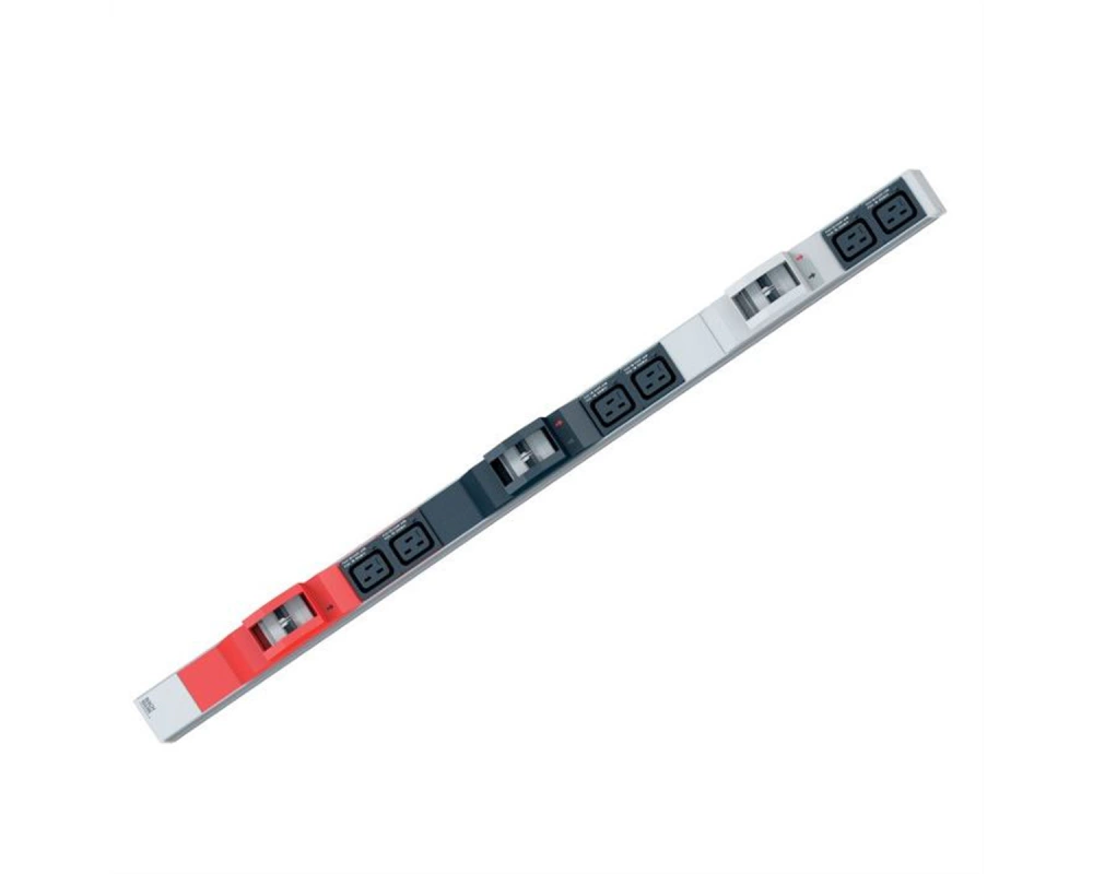 BACHMANN IT PDU ALU 0HE 6x C19 6x Leitungsschutzschalter CEE 3x32A rot