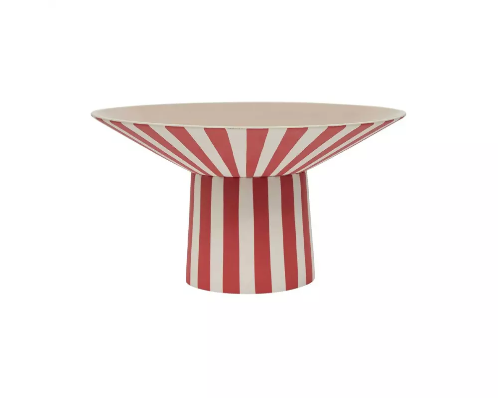 OYOY Dekoschale Toppu Centerpiece Rot/Weiss