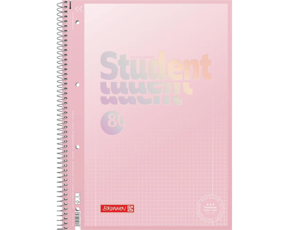 Brunnen Notizheft Premium Colour Code A4, kariert, 80 Blatt, Rosa