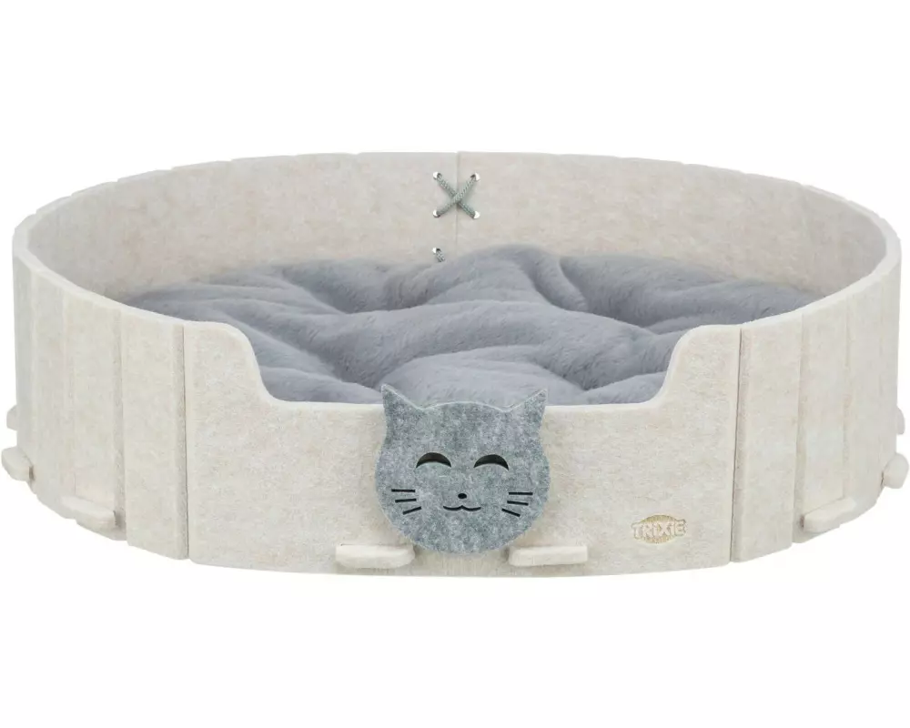 Trixie Emelie Filz oval 50 x 42 cm sand/grau