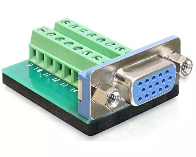Delock Adapter VGA 16Pin Terminalblock Buchse