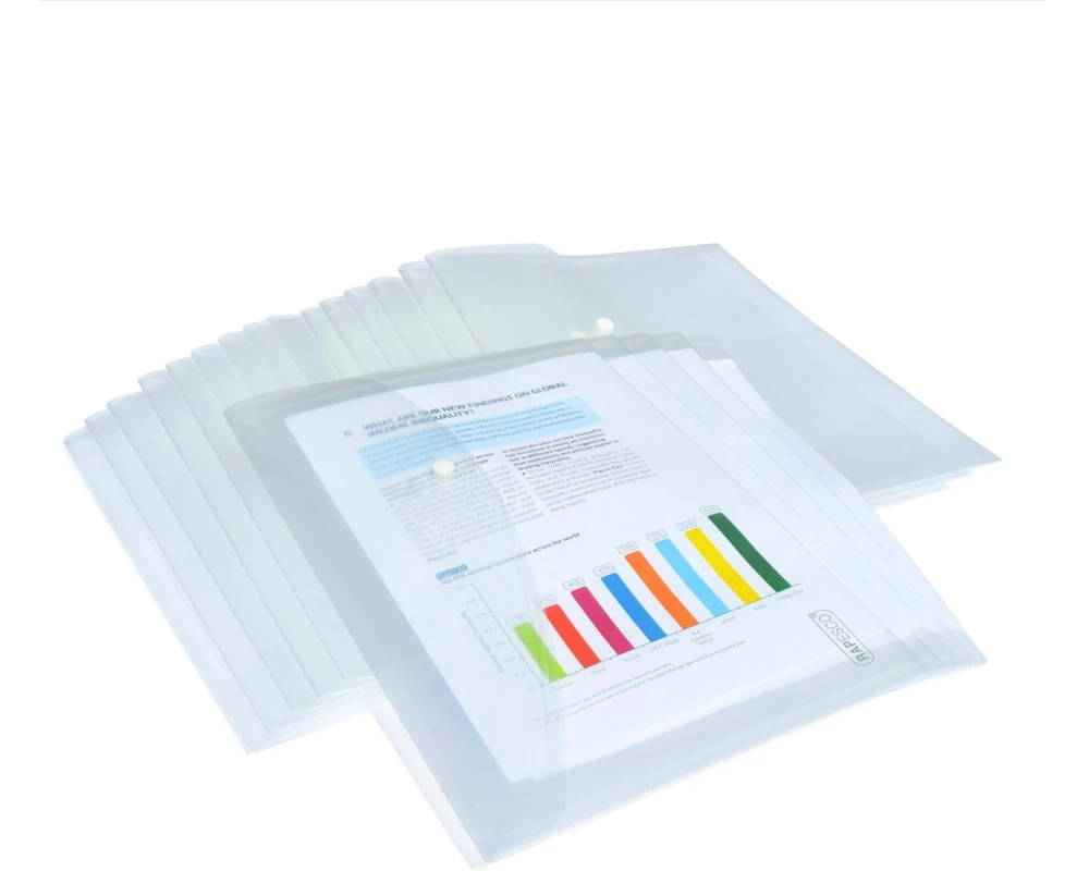 Rapesco Dokumentenmappe A4+, Transparent, 50 Stück