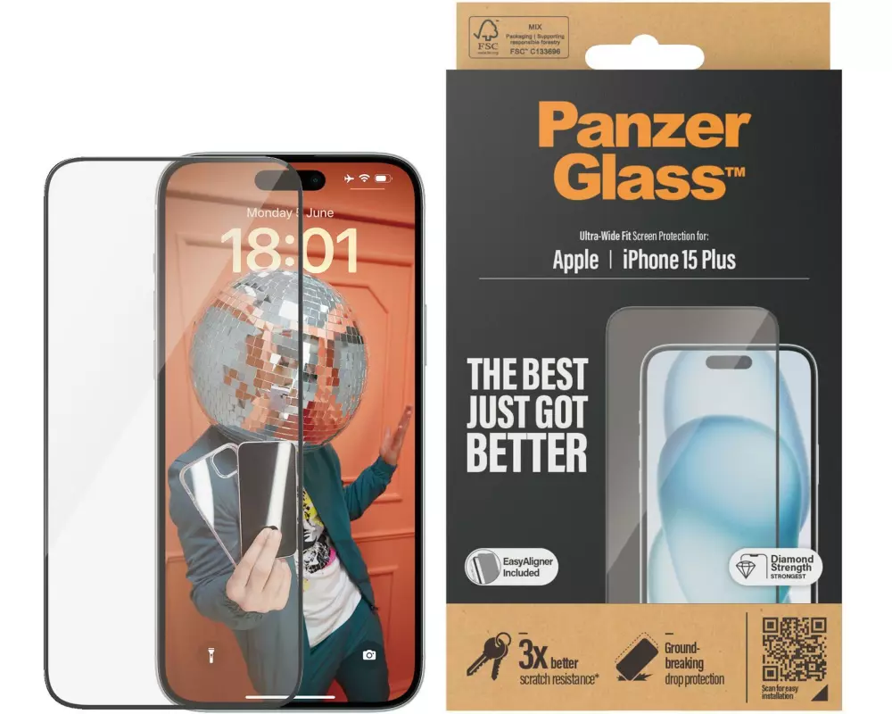 Panzerglass Displayschutz Ultra Wide Fit iPhone 15 Plus