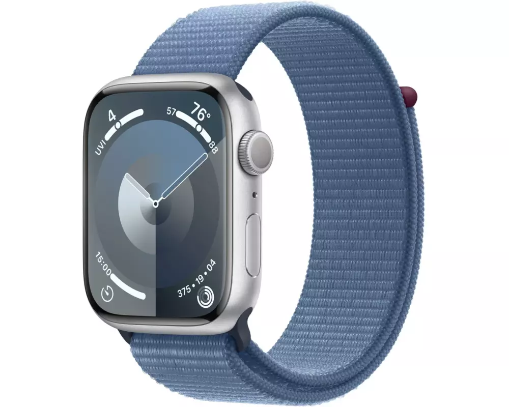 Apple Watch Series 9 45 mm Alu Silber Loop Winterblau