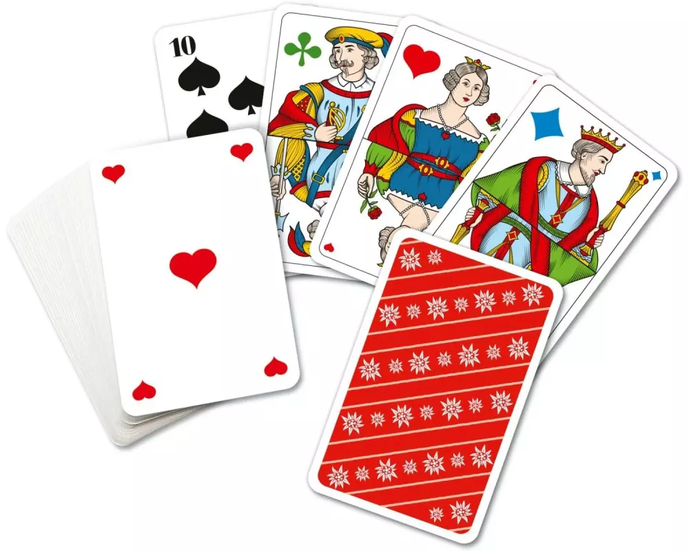 Carta.Media Jass Piquetkarten mit grossen Zahlen 4-farbig