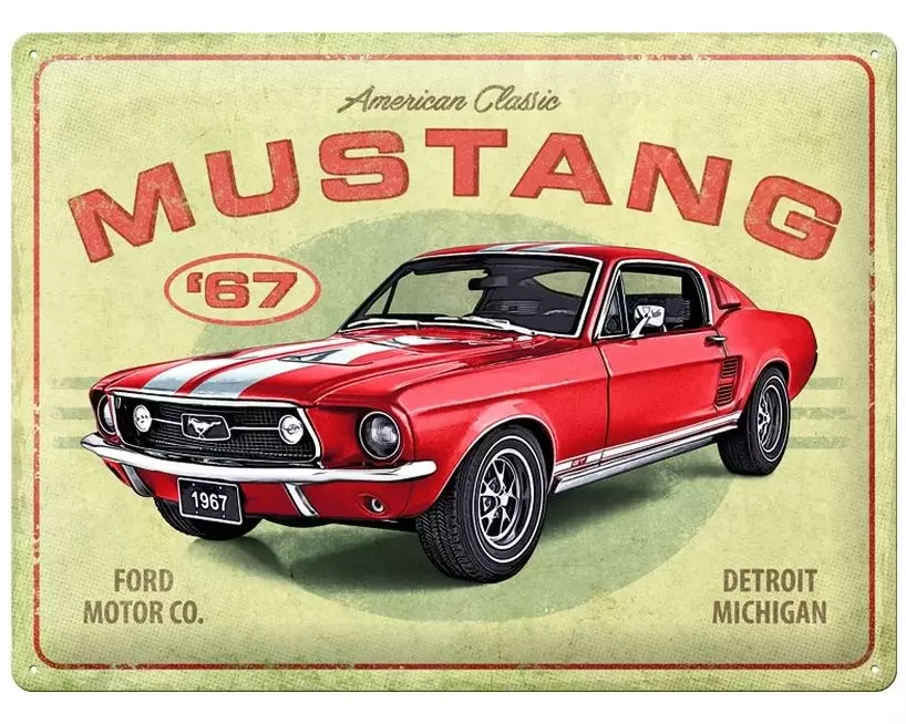 Nostalgic Art Schild Ford Mustang 40 cm x 30 cm, Metall