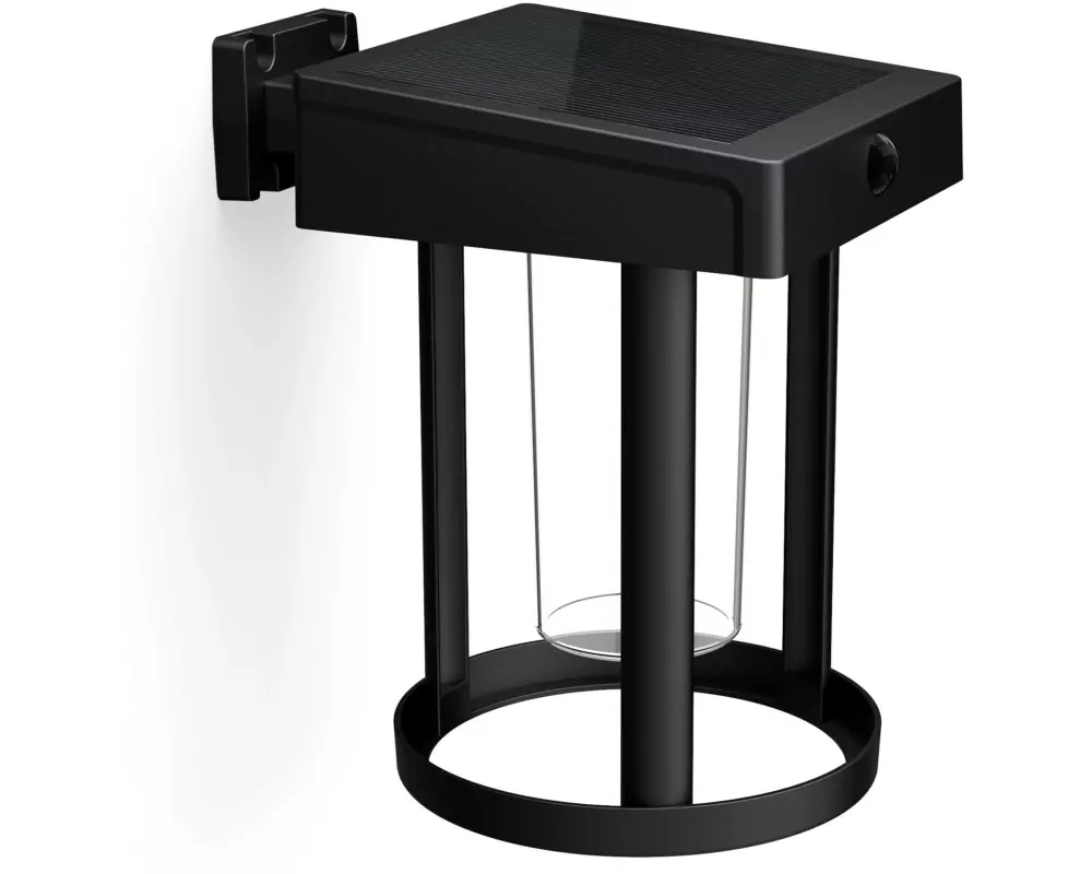 Philips Camill UE Wandleuchte Solar rund schwarz 3000K