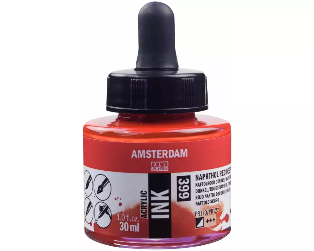Amsterdam Acryltinte 399 Naphtholrot dunkel halbdeckend 30 ml