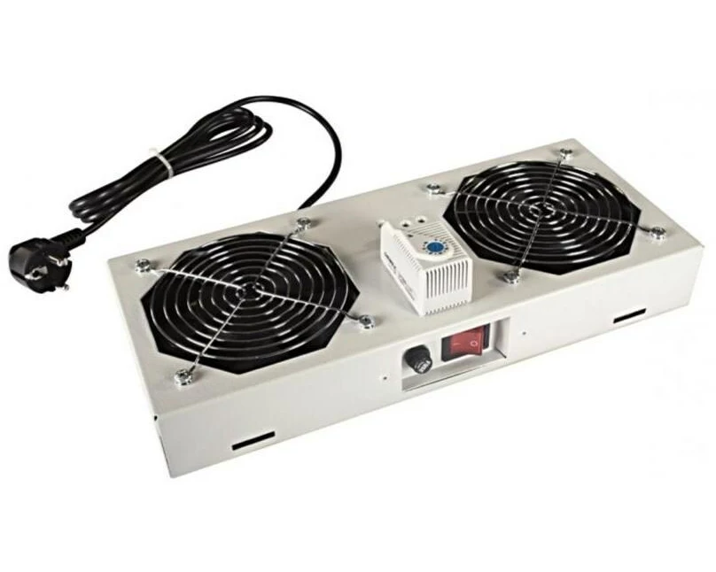 Wirewin Lüftereinheit für WCAB PS3 Serie, 2 Lüfter, Thermostat, Grau