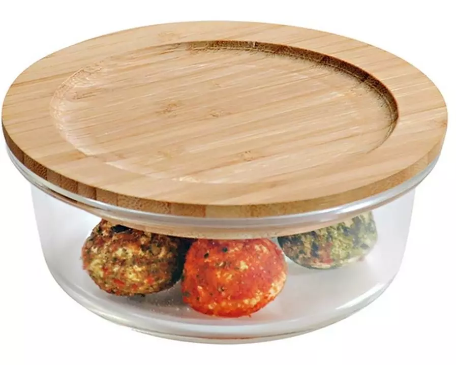 Kesper Aufbewahrungsglas mit Bambusdeckel rund 300 ml