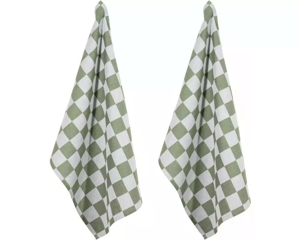 pad Geschirrtuch-Set Chess 2 Stück, Grün