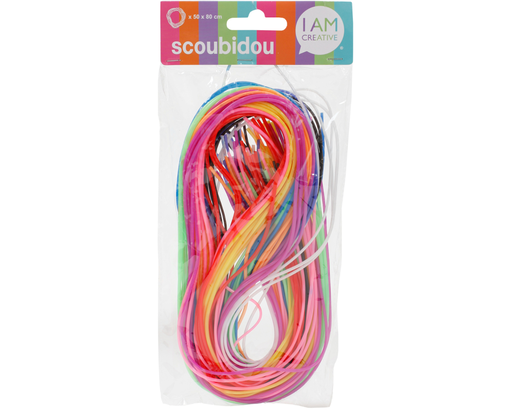 I AM CREATIVE Scoubidou Buntmix 2130.02 80cm, 50 Stück