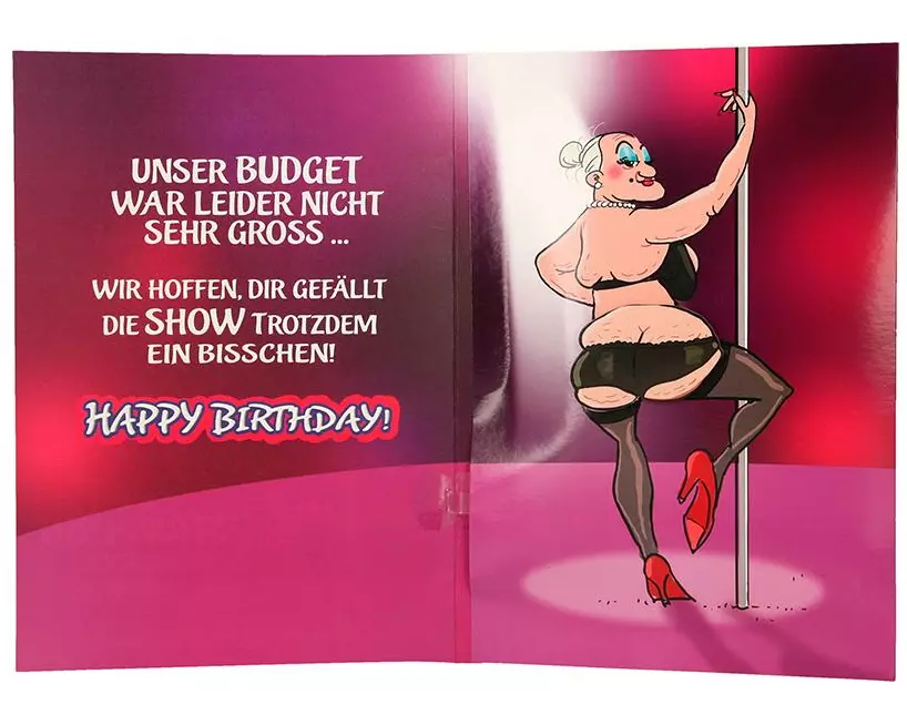 Depesche Musikkarte beweglich Geburtstag, Stripperin einladen