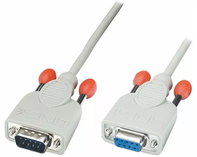 LINDY RS232 Extension Cable 9 Pin 2m Sub-D Male to Sub-D Female, 1:1