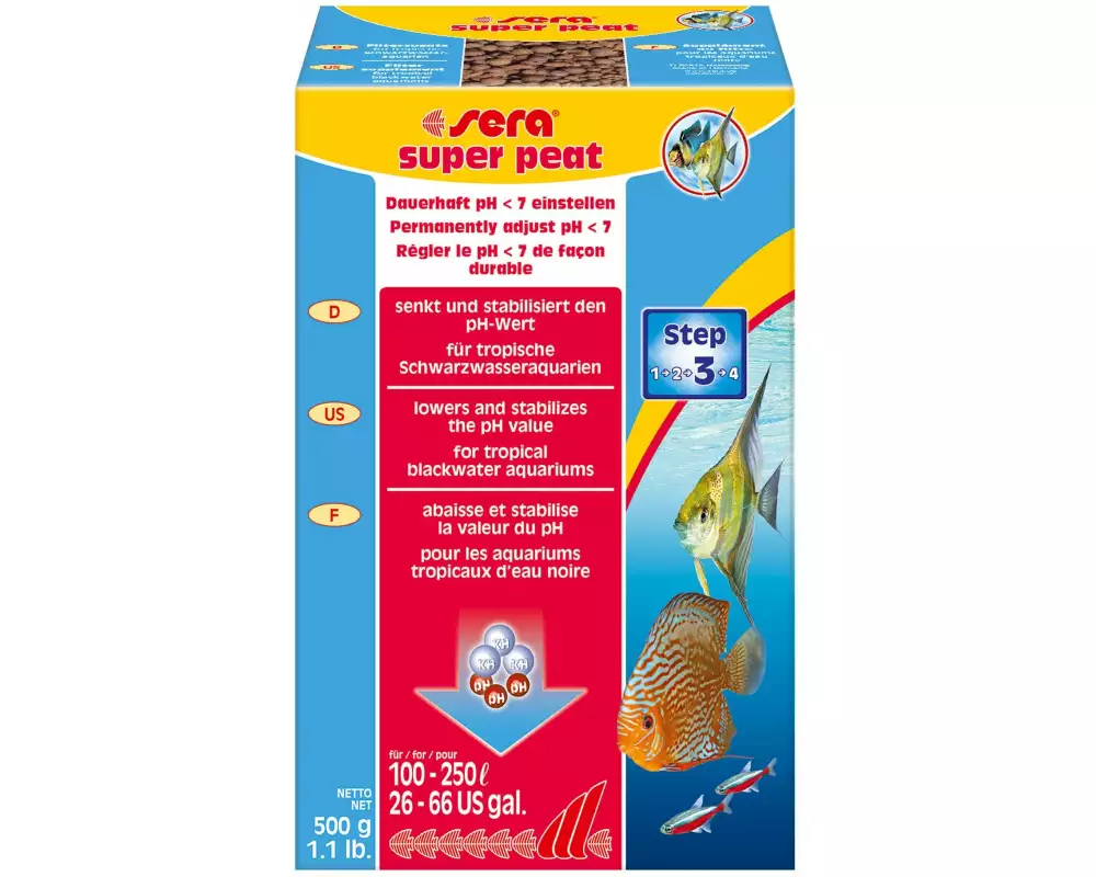 sera Filterzubehör Schwarztorf-Granulat, 500 g