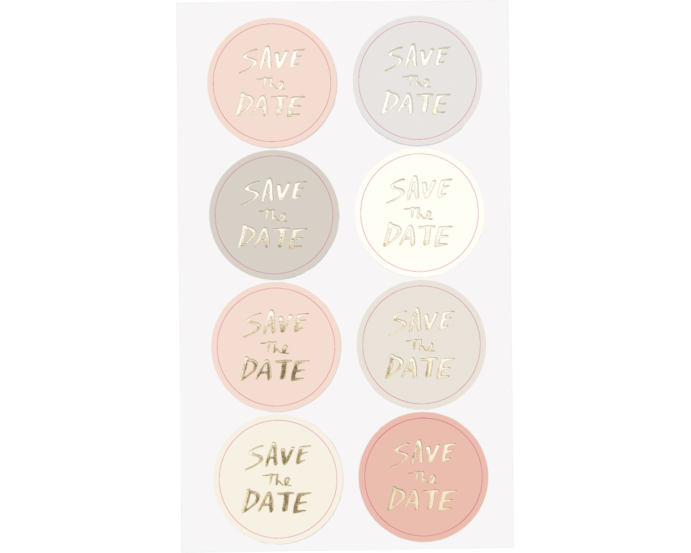 RICO DESIGN Sticker Save the Date 99001.77.10 puder, 32 Stück