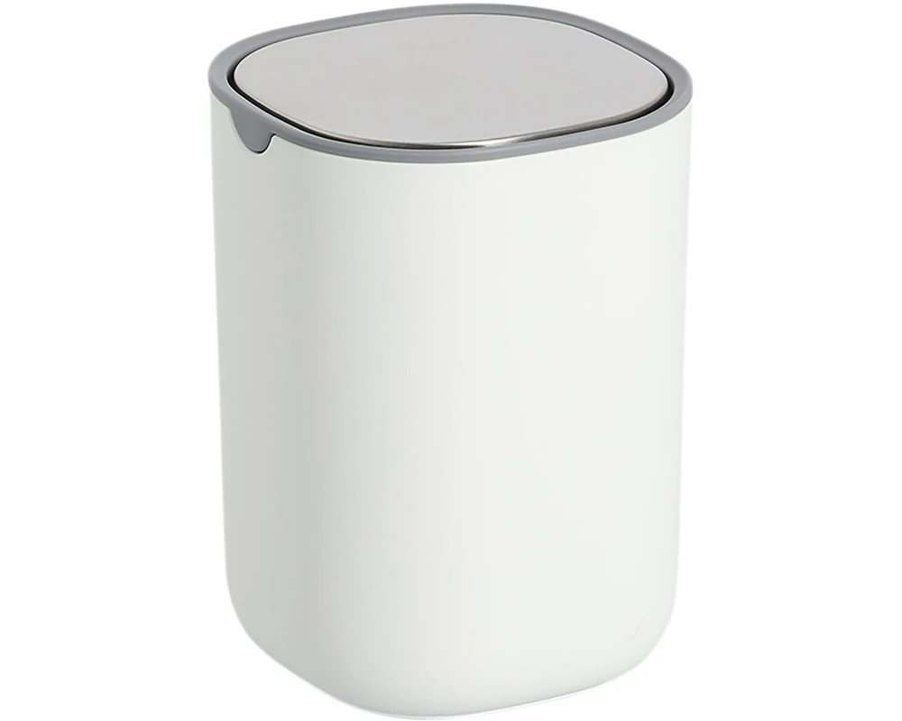 Zeller Present Tischabfalleimer Edelstahl Weiss 11.6 x 11.6 x 15.9 cm