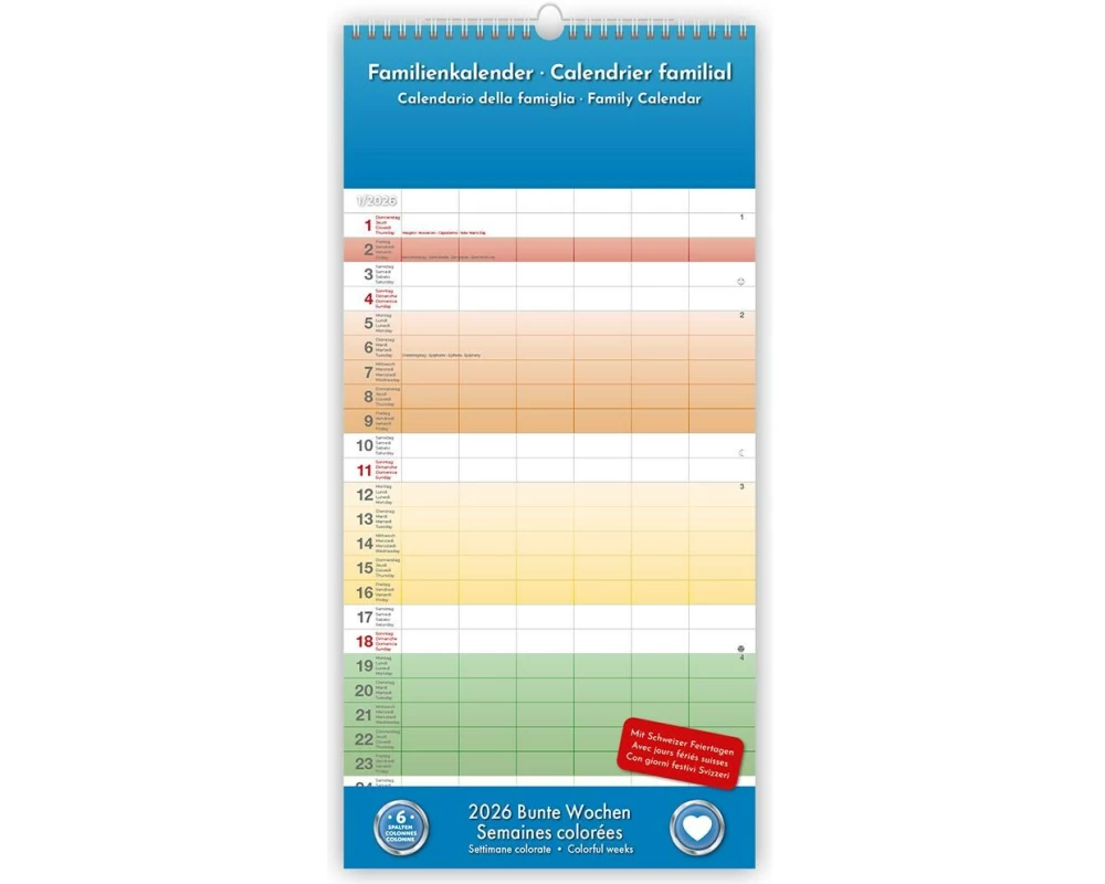 TH Familienkalender Bunte Wochen 2026