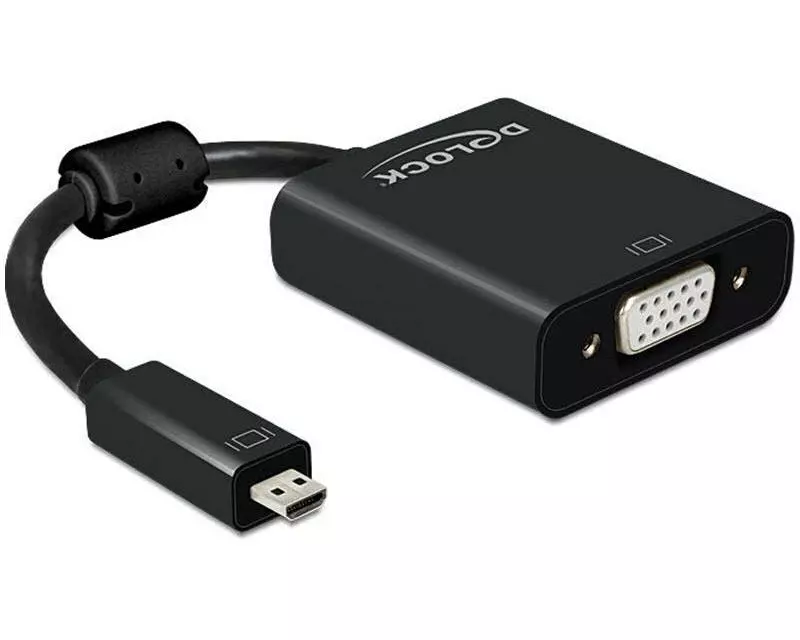 Delock Adapterkabel Micro-HDMI (HDMI-D) – VGA mit Audio