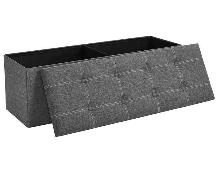 Songmics Sitztruhe mit Aufbewahrung 110 x 38 cm, Dunkelgrau