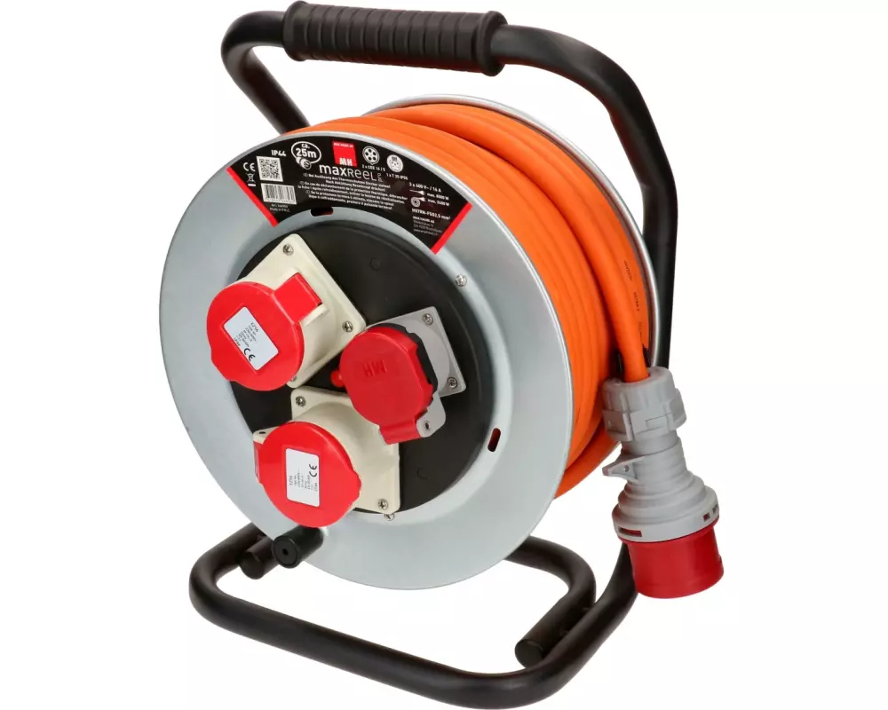 Max Hauri Kabelrolle 25 m IP55 2 x CEE16 -5, 1 x Typ 25