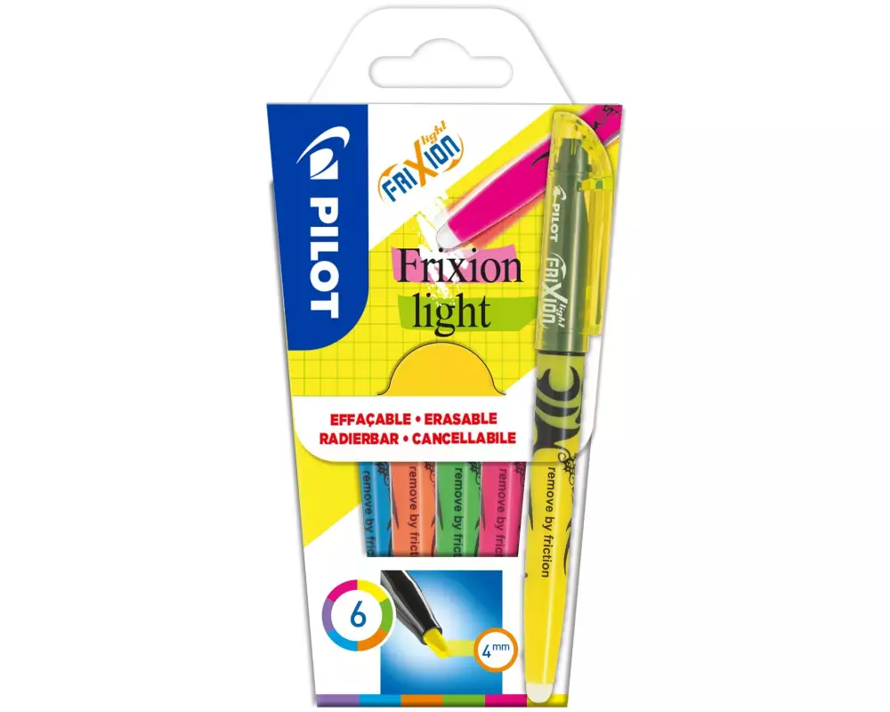 Pilot Textmarker FriXion Light 6er Set, Mehrfarbig
