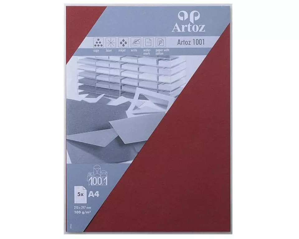 Artoz Schreibpapier 1001 A4 100 g/m² 5 Blatt, Weinrot