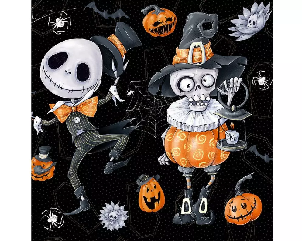 Braun + Company Servietten Happy Halloween Skelett 20 Stück