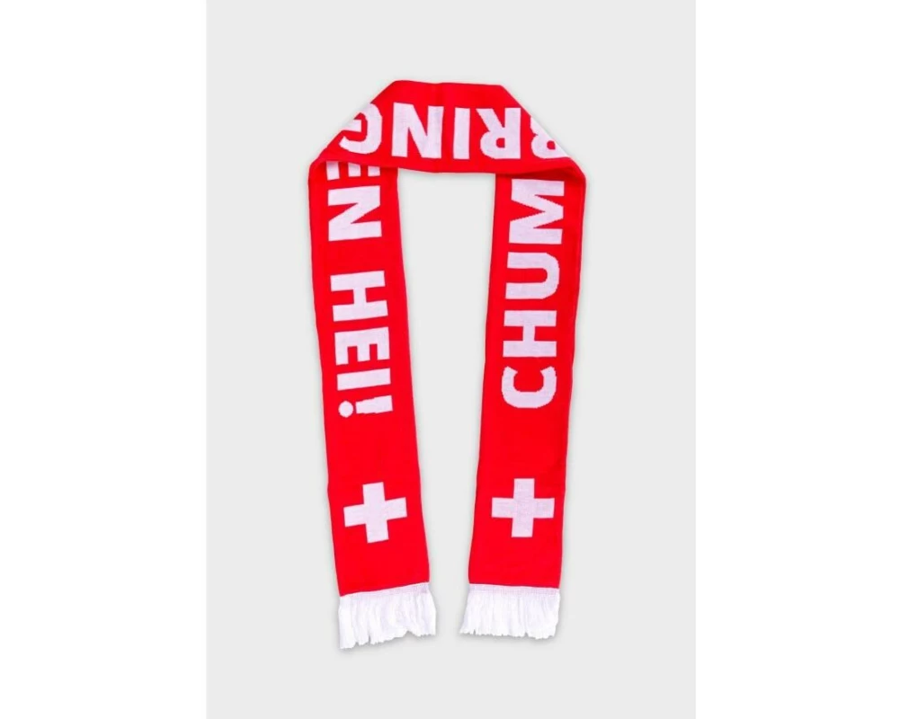 Swissmeme Schal CHUM BRINGEN HEI! Rot/Weiss